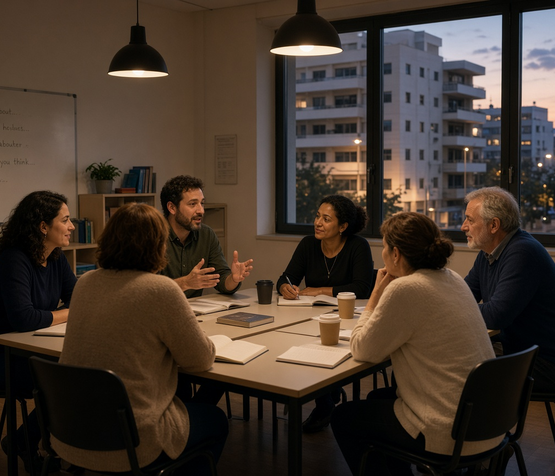 Evening spoken English class at Talk Bench